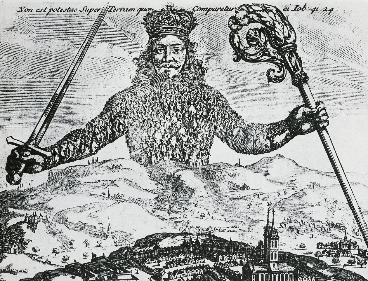 Tittelside til "Leviathan, eller The Matter, Forme, & Power of a Common-Wealth Ecclesiasticall and Civill" av Thomas Hobbes av Abraham Bosse
