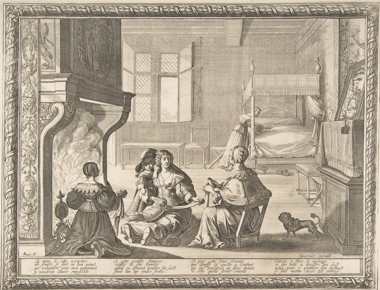 Besøk av Nursemaid, 1633. av Abraham Bosse