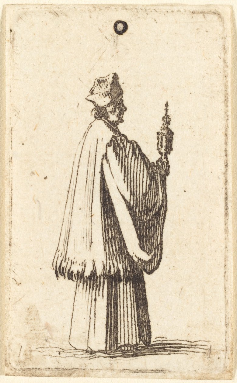 Prest som bærer eukaristiens hellige sakrament av Abraham Bosse or Jacques Callot