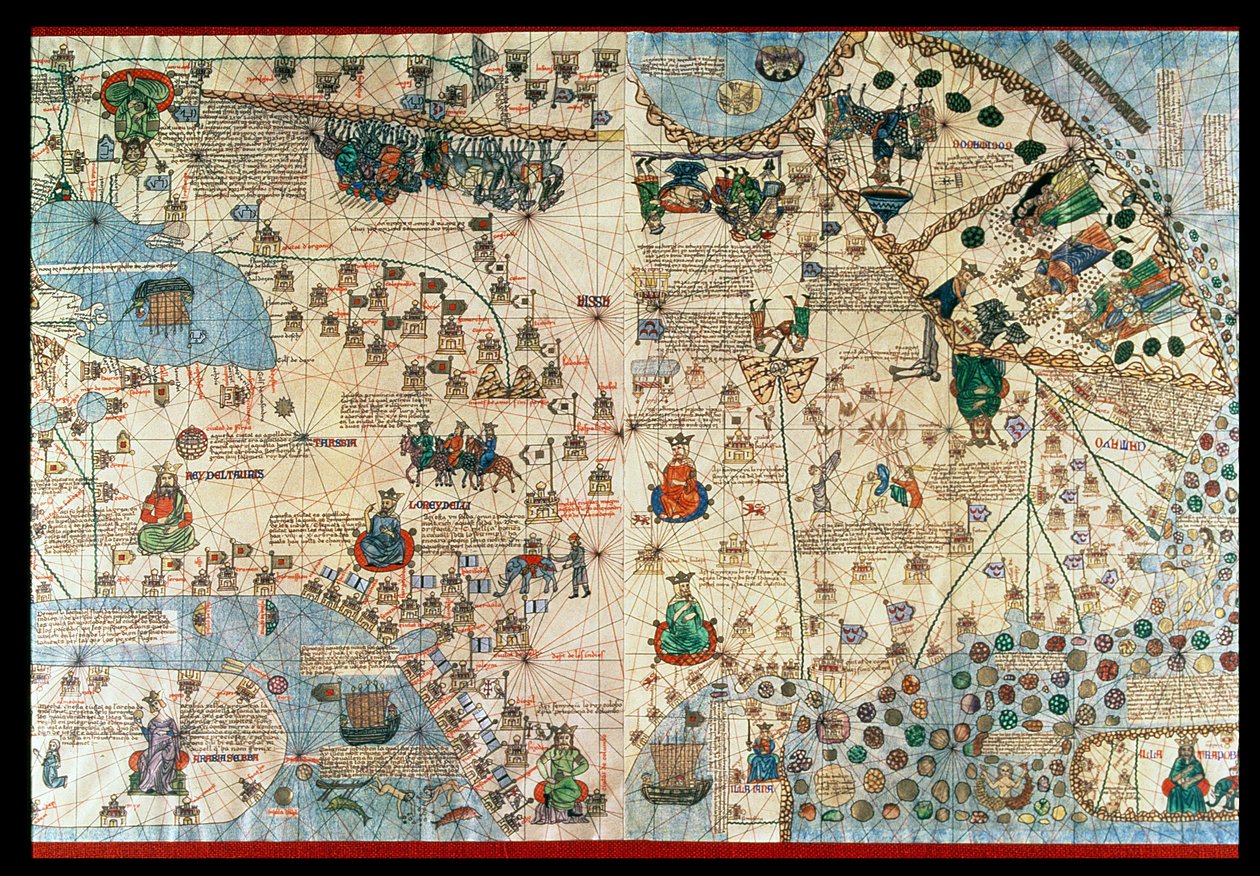 Katalansk atlas, 1375 (kart) av Abraham & Cresques Jehuda (1360-1410) Cresques