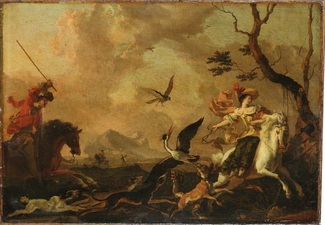 En falkejaktfest av Abraham Danielsz. Hondius