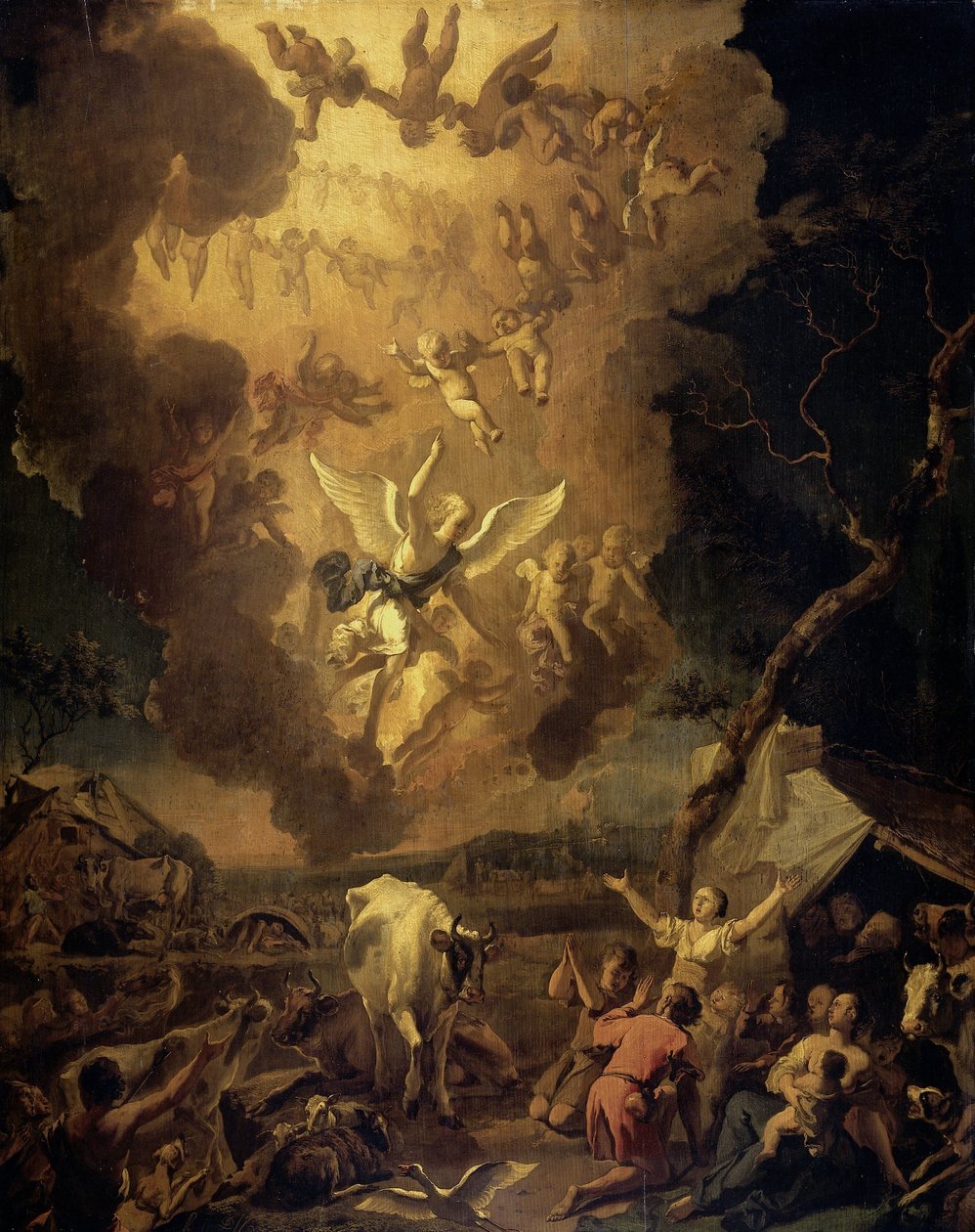 Bebudelsen til hyrdene av Abraham Danielsz. Hondius