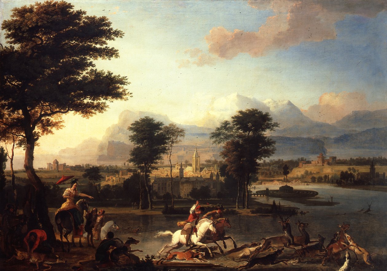 Hjortejakten, ca. 1675 av Abraham Danielsz. Hondius