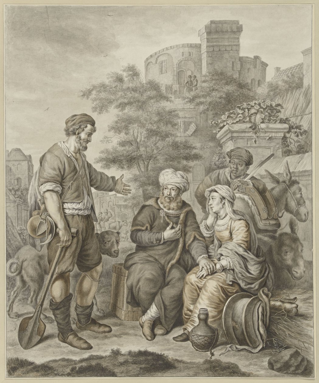 Levitten og hans medhustru i Gibea av Abraham Delfos