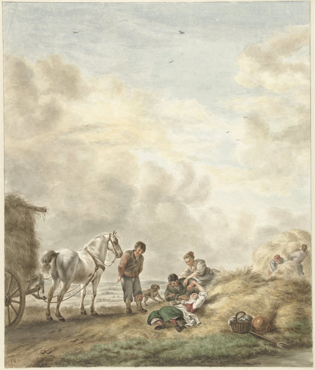 Innhøstingsscene av Abraham Delfos
