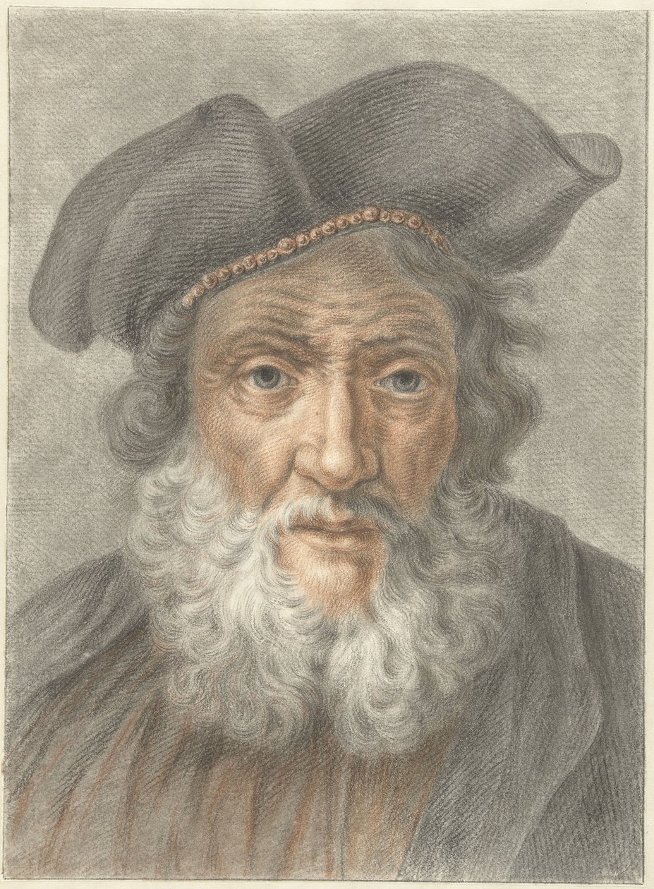 Gammel mann med hatt av Abraham Delfos