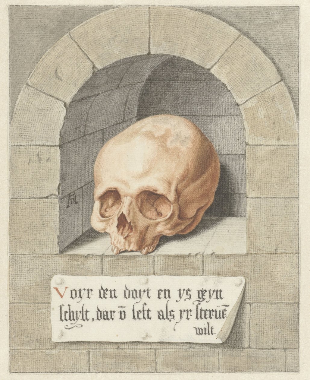 Hodeskalle i en nisje av Abraham Delfos