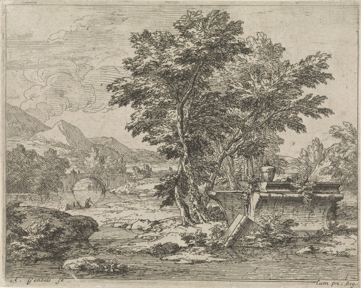 Landskap med en klassisk ruin Landskap (serietittel) av Abraham Genoels