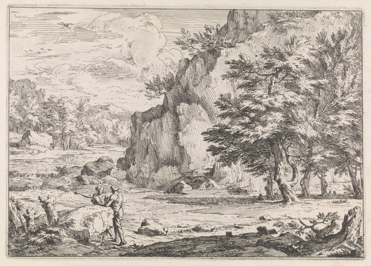 Landskap med stein av Abraham Genoels