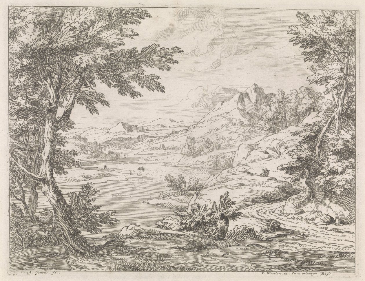 Elvelandskap med vei Elvelandskap (serietittel) av Abraham Genoels