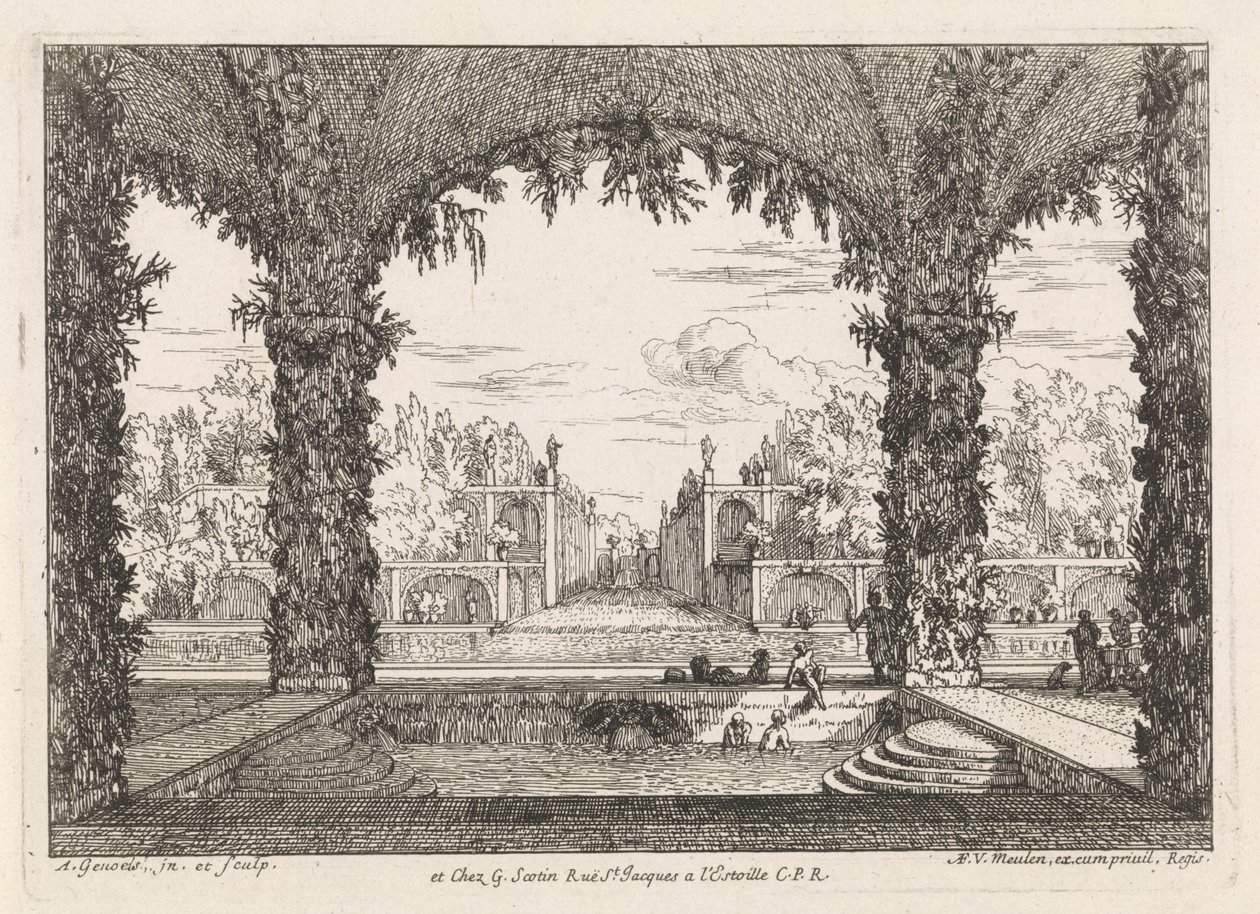 Hage med badekar Architectural Gardens (serietittel) av Abraham Genoels