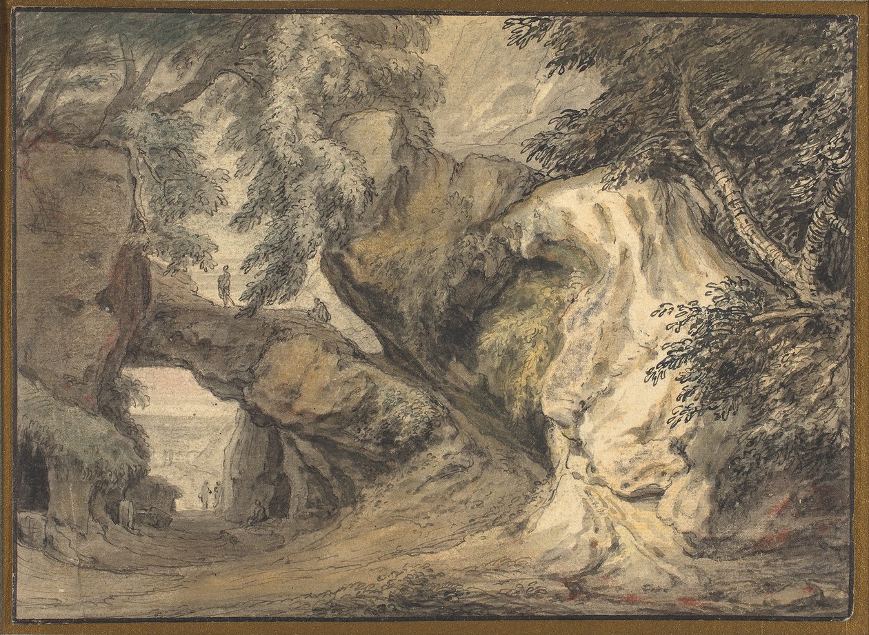 Landskap med en naturlig bue av Abraham Genoels II