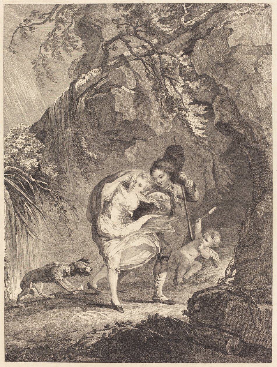 Le coup de vent (Vindkastet) av Abraham Girardet after Antoine Lebel