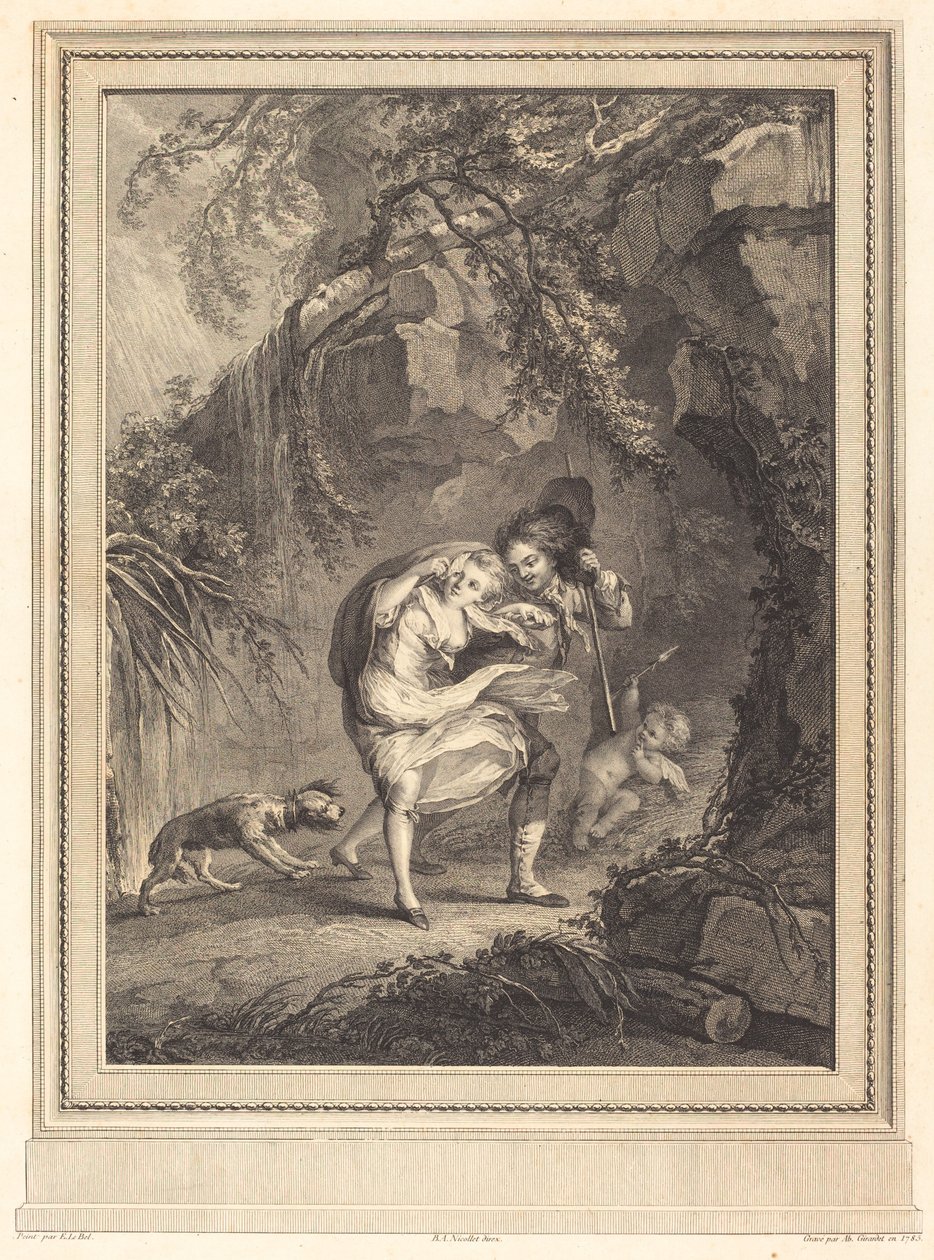 Le coup de vent (Vindkastet) av Abraham Girardet after Antoine Lebel