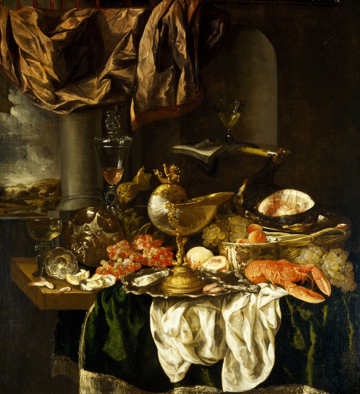 Stilleben med landskap, 1650-tallet av Abraham Hendricksz van Beyeren