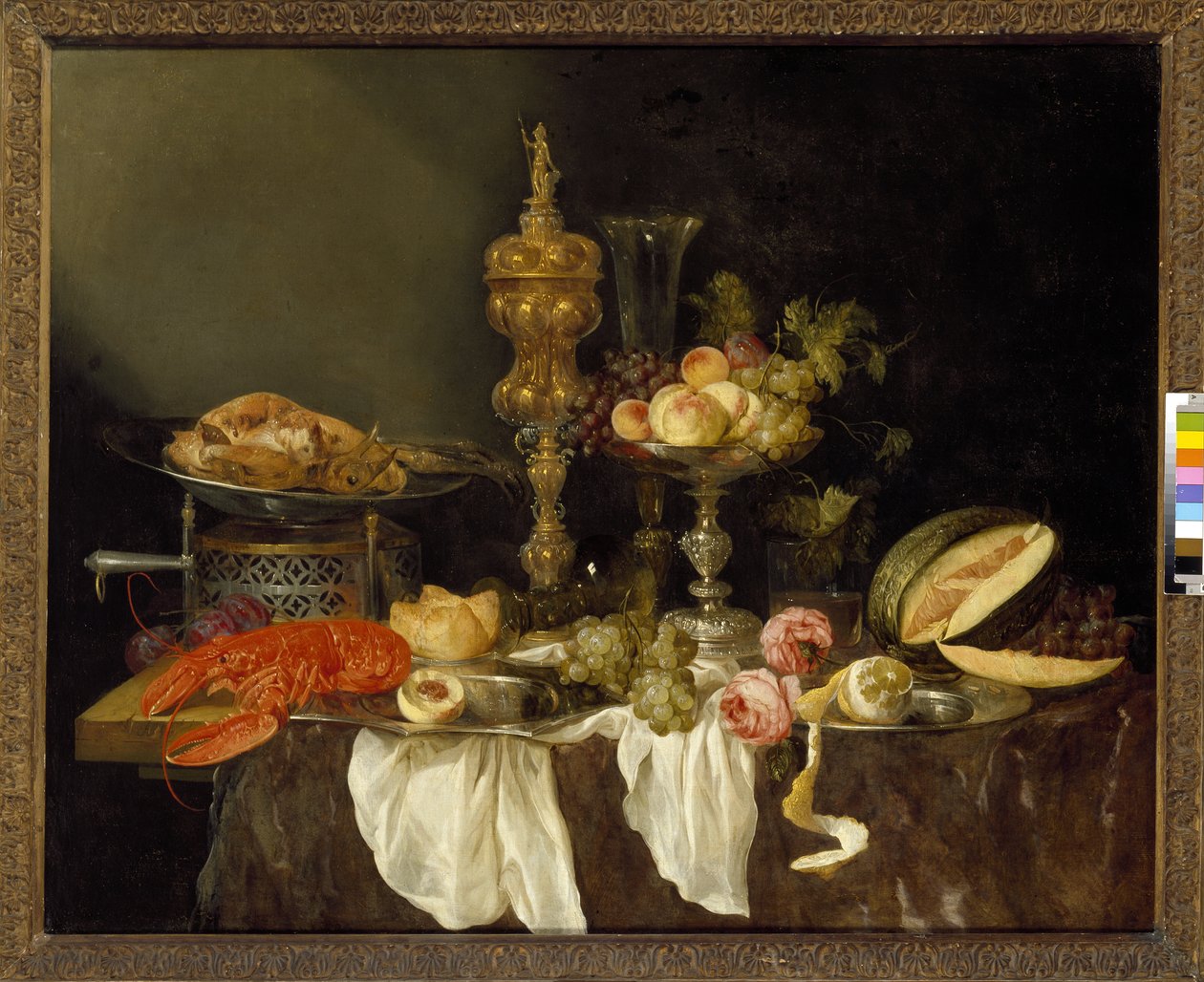 Stilleben med en hummer og en kalkun av Abraham Hendricksz van Beyeren