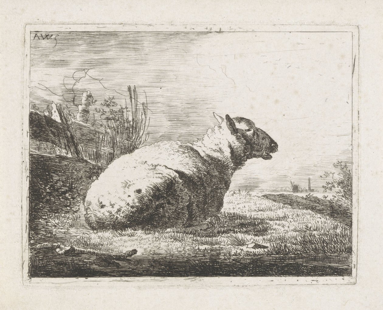 liggende sauer av Abraham Hendrik Winter