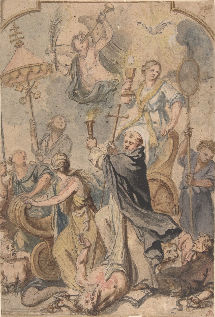 En allegori om triumfen over kjetteriet, med St. Dominic i forgrunnen, 1650-60. av Abraham Jansz van Diepenbeeck