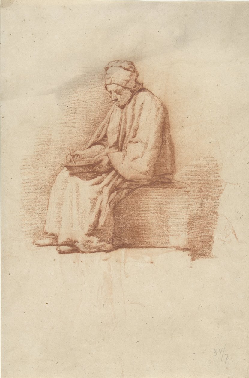 sittende kvinne av Abraham Johannes Ruytenschildt