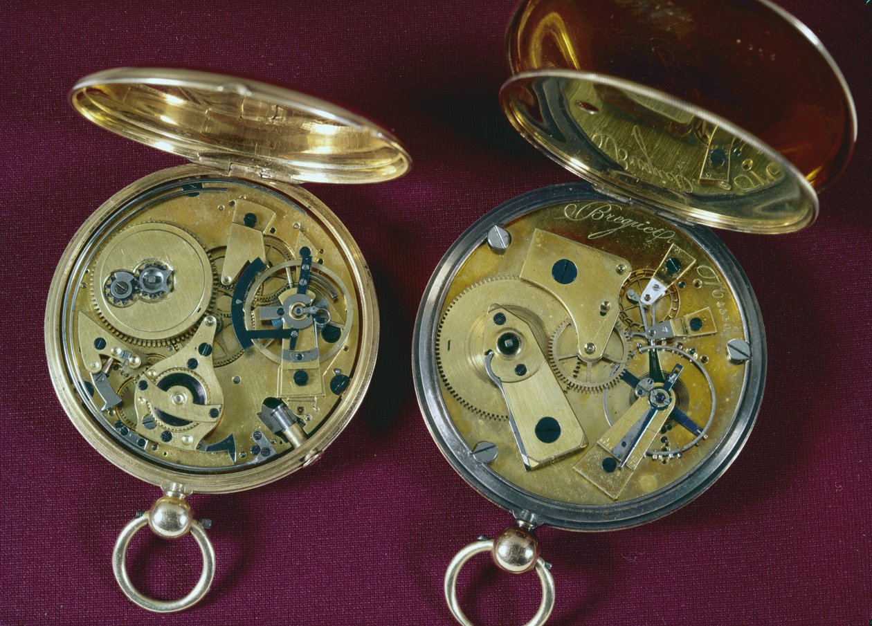 To klokker, laget i Paris (gull) av Abraham Louis Breguet