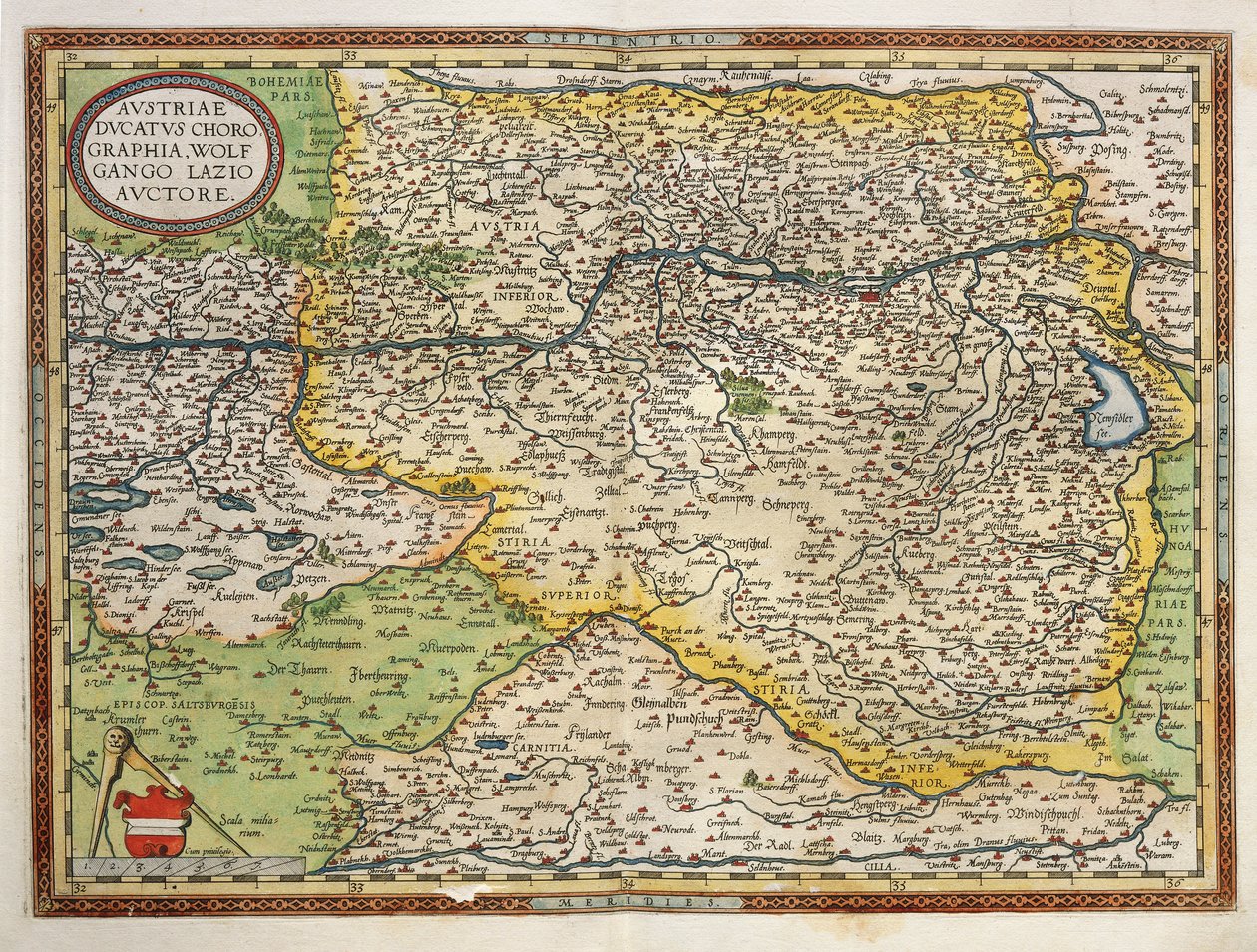 Kart over Østerrike, fra Theatrum Orbis Terrarum av Abraham Ortelius av Abraham Ortelius