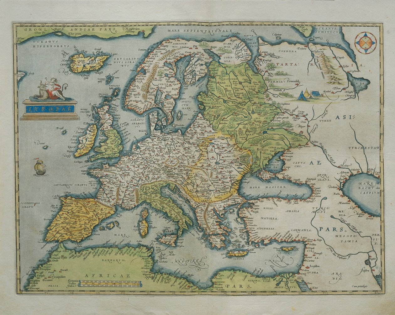 Kart over Europa, fra Theatrum Orbis Terrarum av Abraham Ortelius av Abraham Ortelius