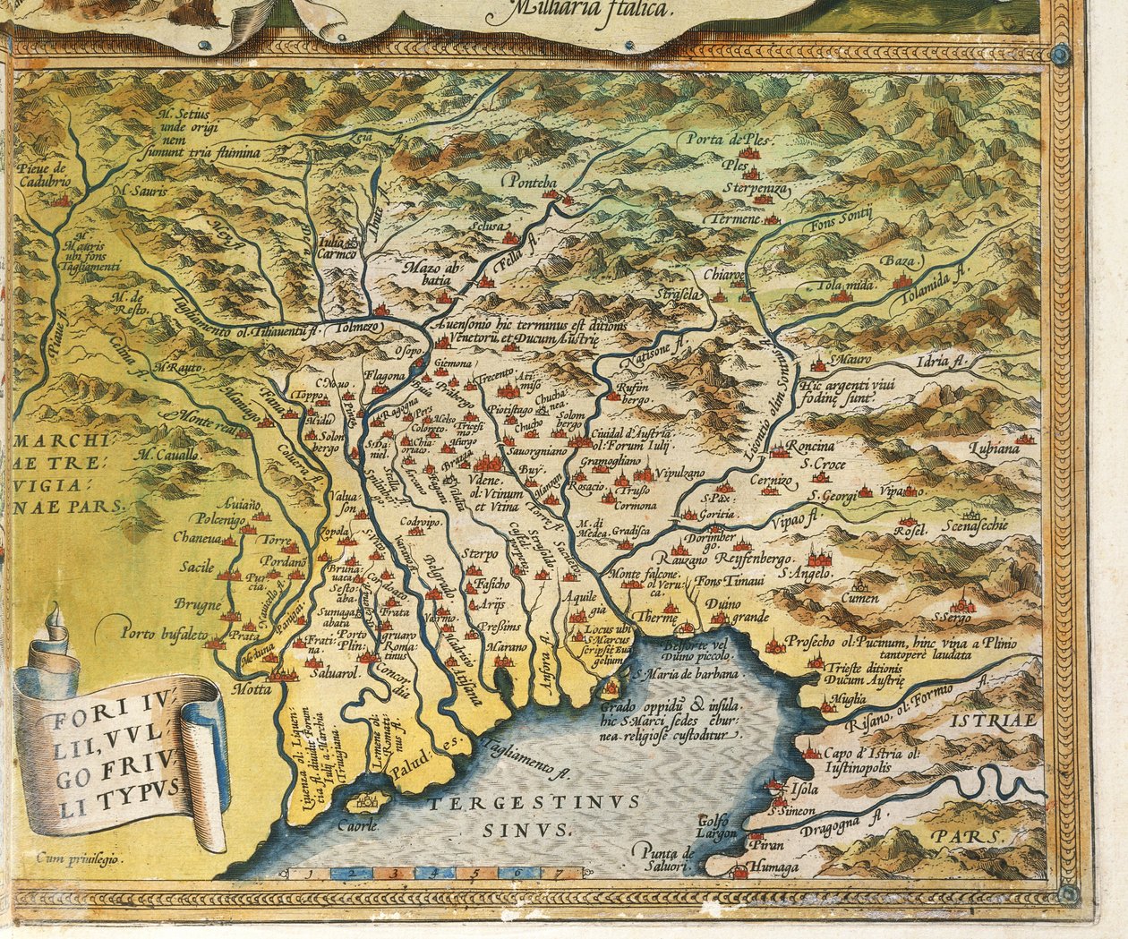 Kart over Friuli Venezia Giulia-regionen, fra Theatrum Orbis Terrarum av Abraham Ortelius av Abraham Ortelius