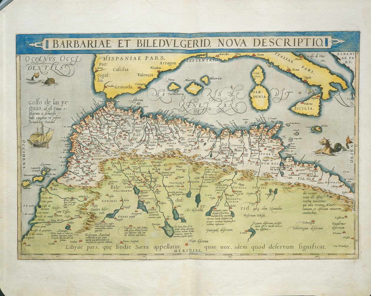 Kart over Nord-Afrika, fra Theatrum Orbis Terrarum av Abraham Ortelius av Abraham Ortelius