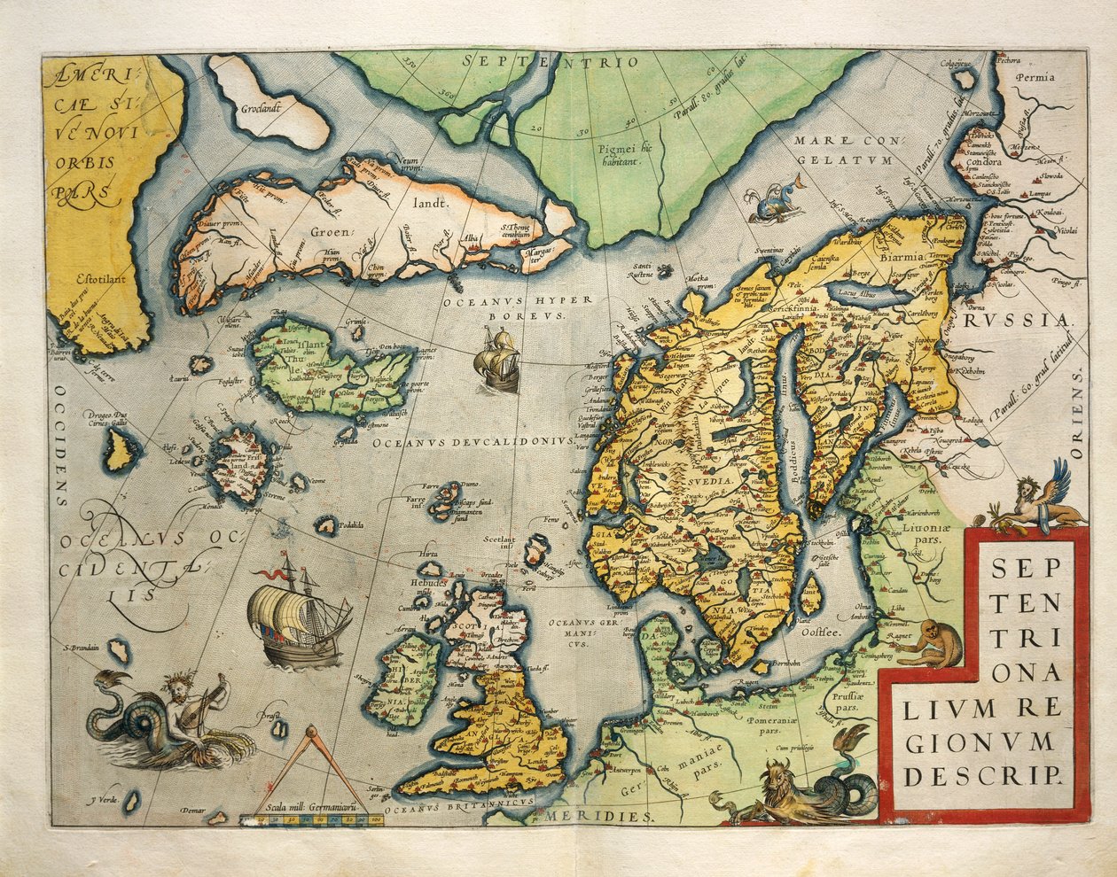 Kart over Nord-Europa, fra Theatrum Orbis Terrarum av Abraham Ortelius av Abraham Ortelius