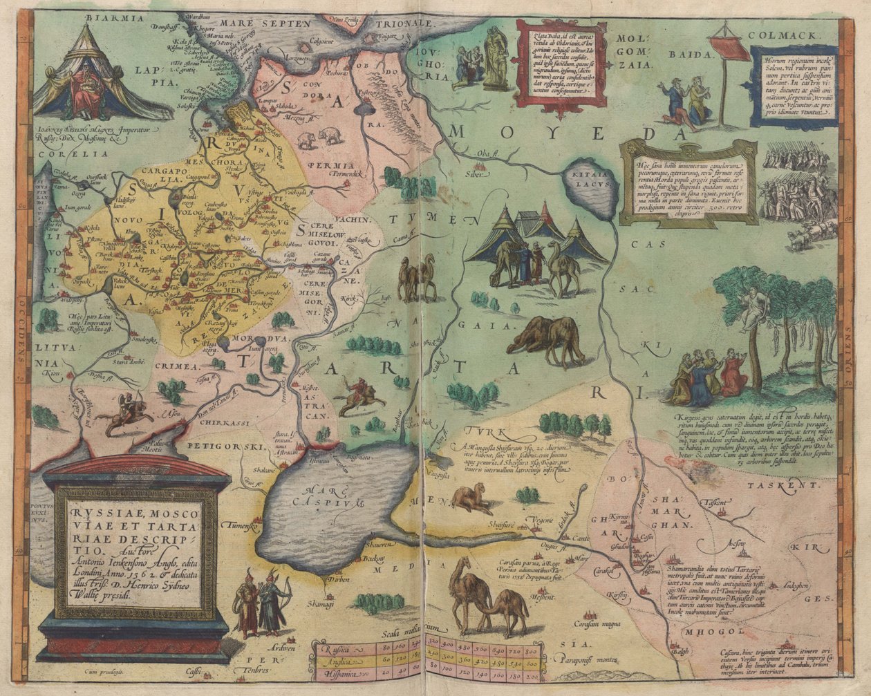 Kart over Russland Fra: Verdenskart av Abraham Ortelius