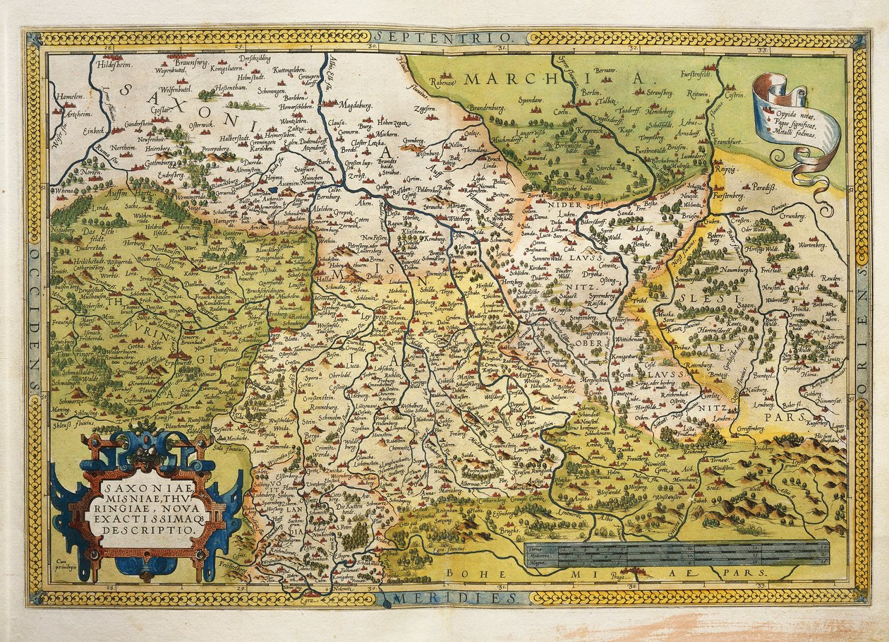 Kart over Sachsen, fra The Theatre of the World av Abraham Ortelius av Abraham Ortelius