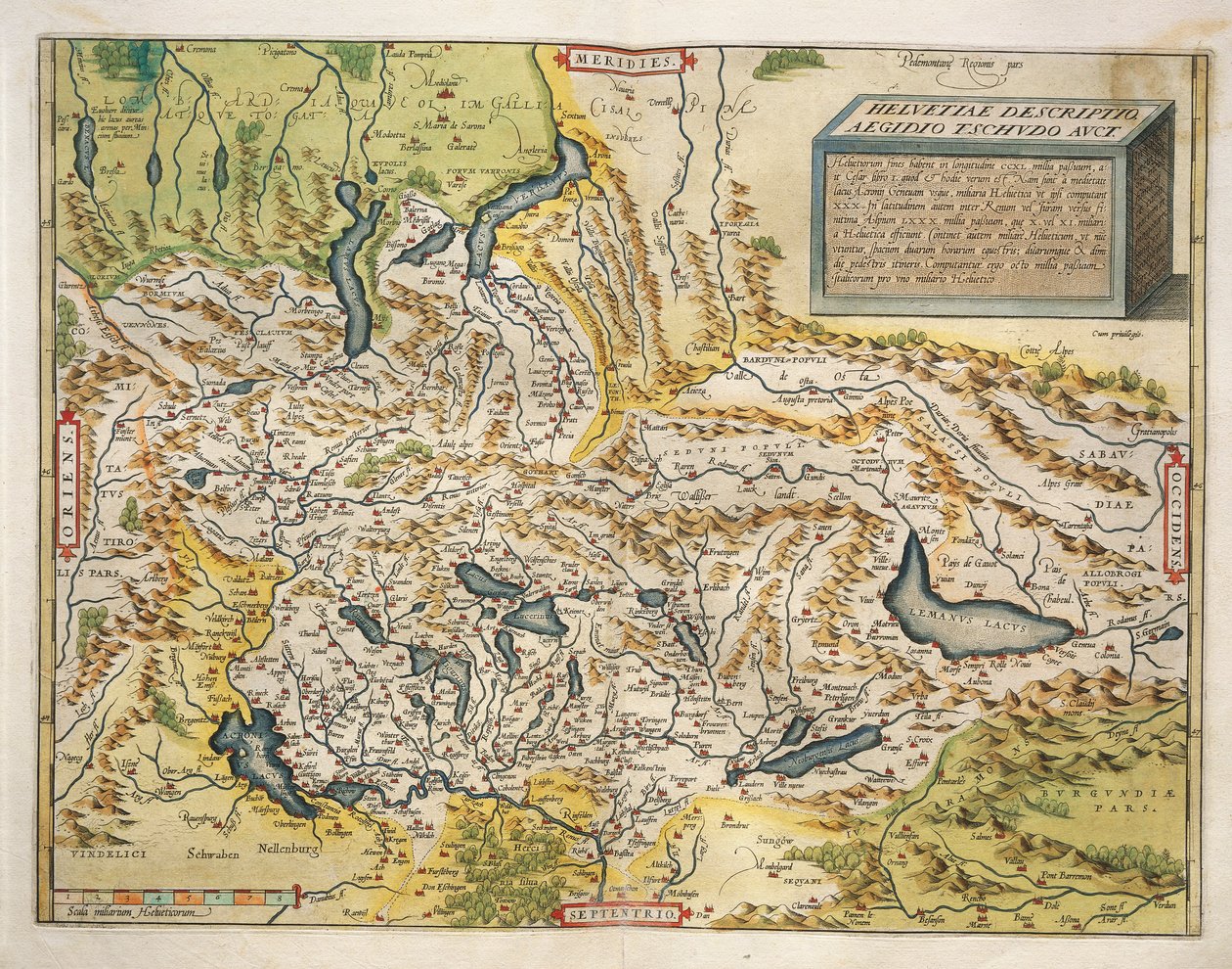 Kart over Sveits, fra Theatrum Orbis Terrarum av Abraham Ortelius av Abraham Ortelius