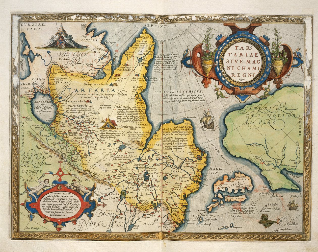 Kart over Tartary, Nord-Sentral-Asia, fra Theatrum Orbis Terrarum av Abraham Ortelius av Abraham Ortelius