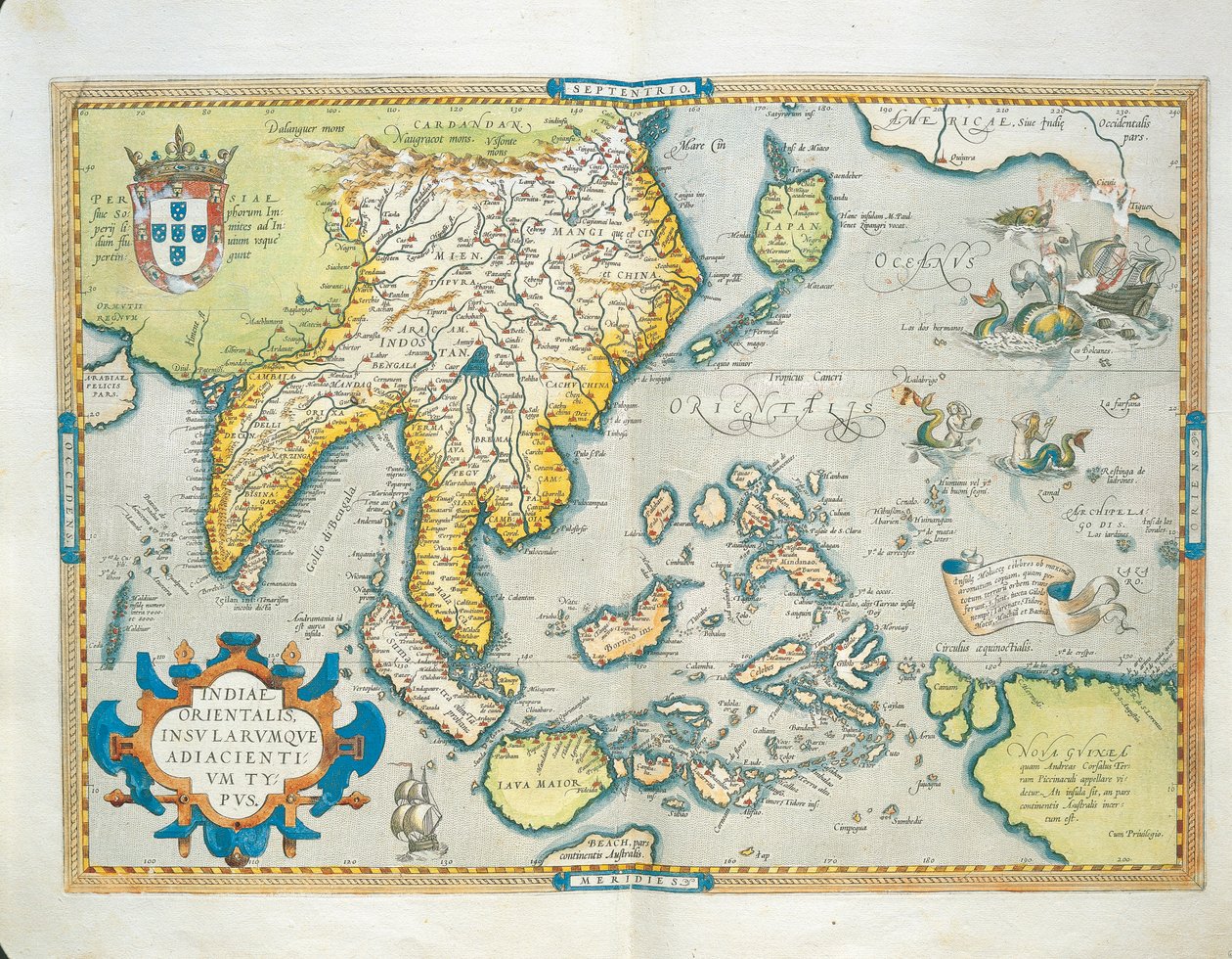 Kart over India, fra Theatrum Orbis Terrarum av Abraham Ortelius av Abraham Ortelius