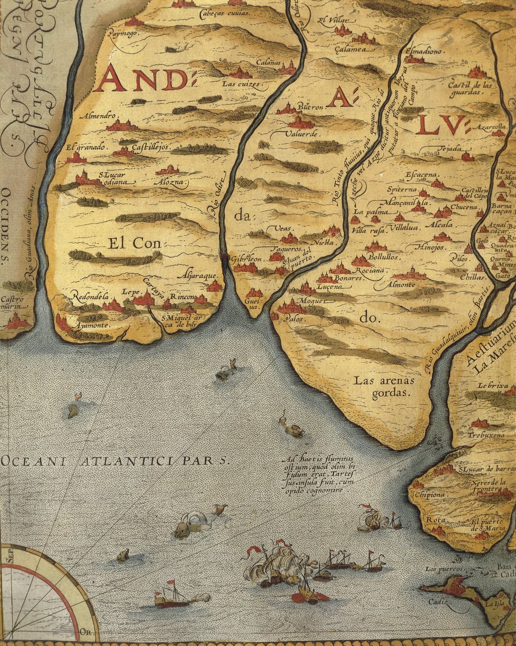 Port of Palos i Andalusia, fra Theatre of the World av Abraham Ortelius av Abraham Ortelius