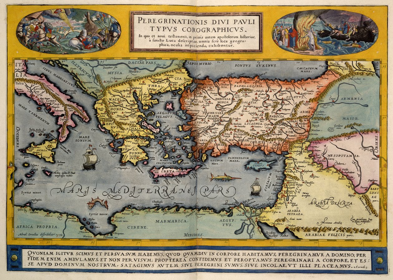 Middelhavsregionen av Abraham Ortelius