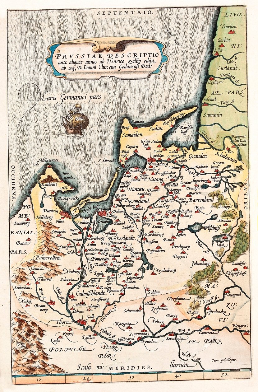 Thietmarsiae, Holsaticae regionale partier typus Geografi av territoriet til Nord-Polen med byen Dantzig (Dantzig, Gdansk). av Abraham Ortelius