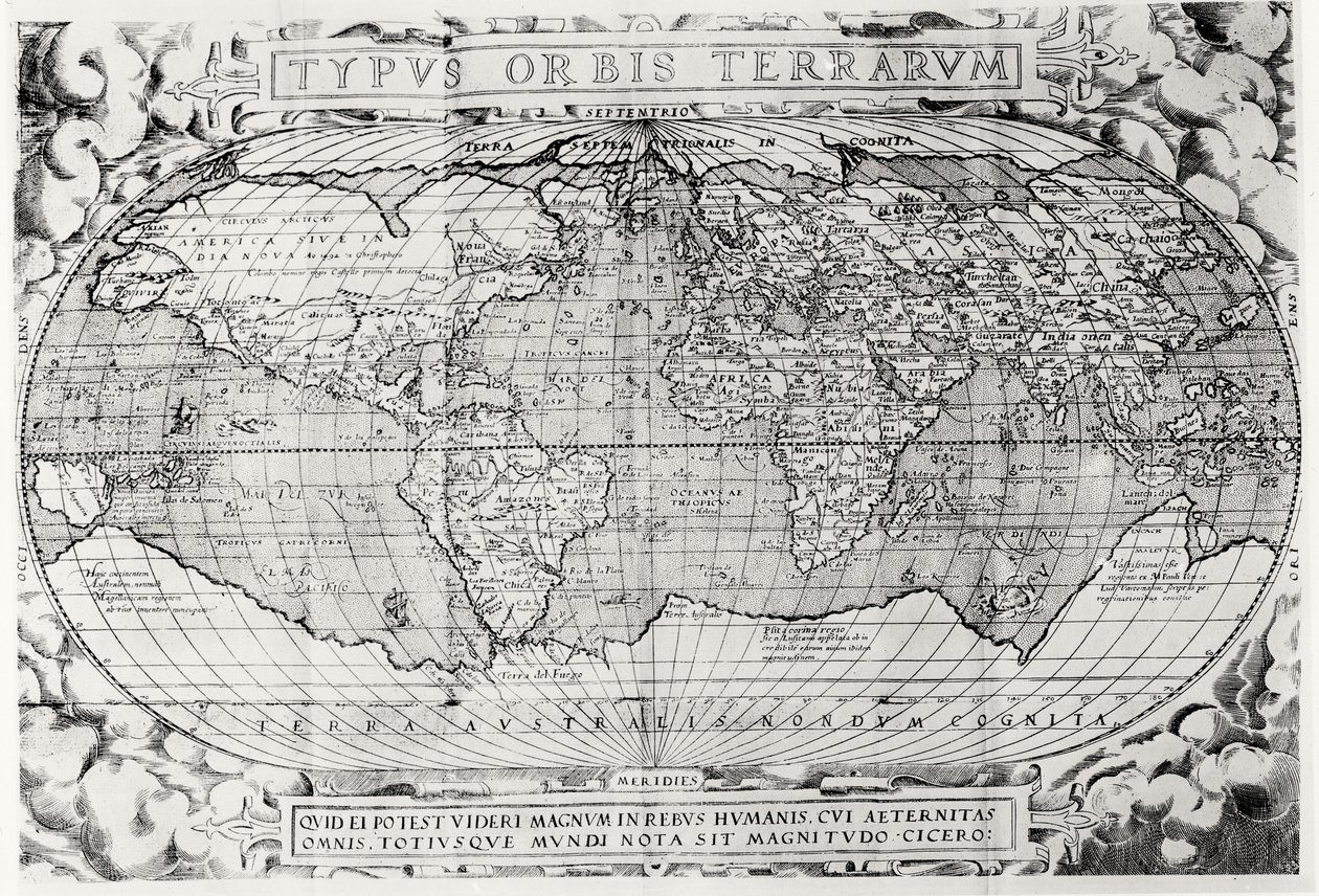 Verdenskart, verdenskart, 1577 av Abraham Ortelius