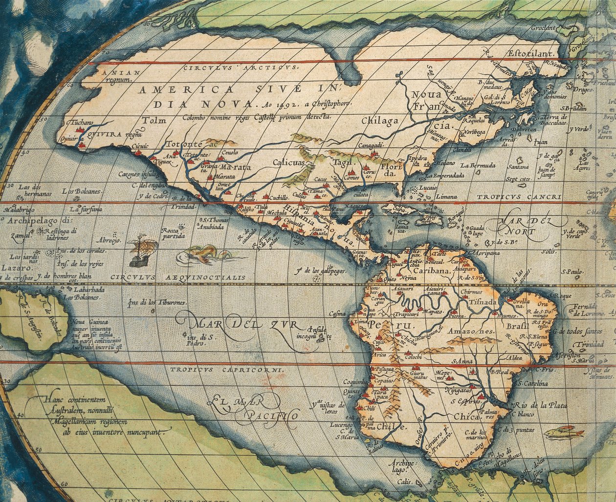 Verdenskart fra Theatrum Orbis Terrarum av Abraham Ortelius av Abraham Ortelius