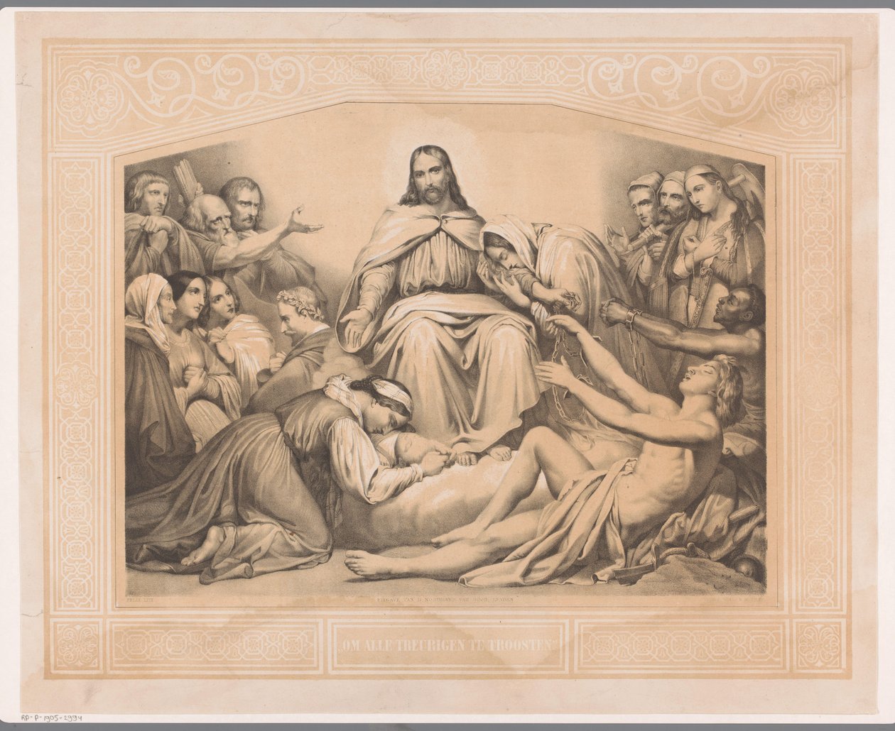 Kristus trøst For å trøste alle som sørger (tittel på objekt) av Abraham Pieter Felix