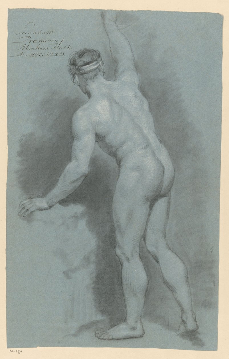 Stående naken mann, sett bakfra (2. premie 1774) av Abraham Pietersz. Hulk