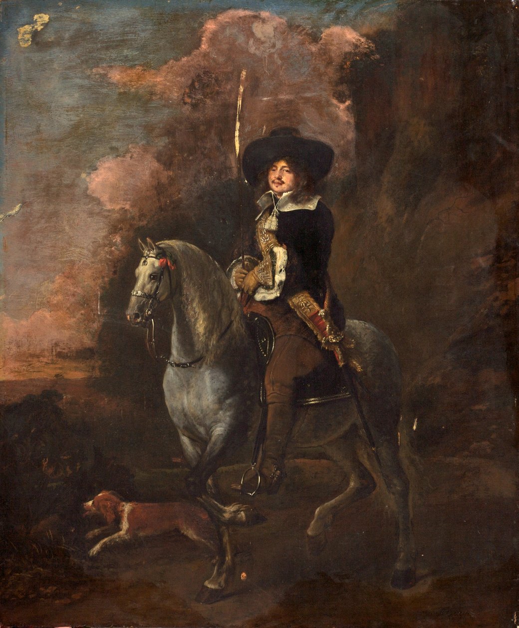 Kavaler på en grå hest, ca. 1660 av Abraham Pietersz. van Kalraet