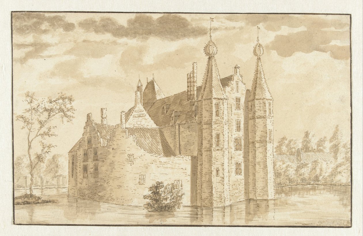 Huset Ter Does ved Leiderdorp av Abraham Rademaker