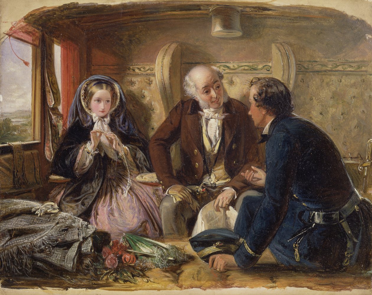Første klasse - møtet og ved første møte elsket., 1855 av Abraham Solomon