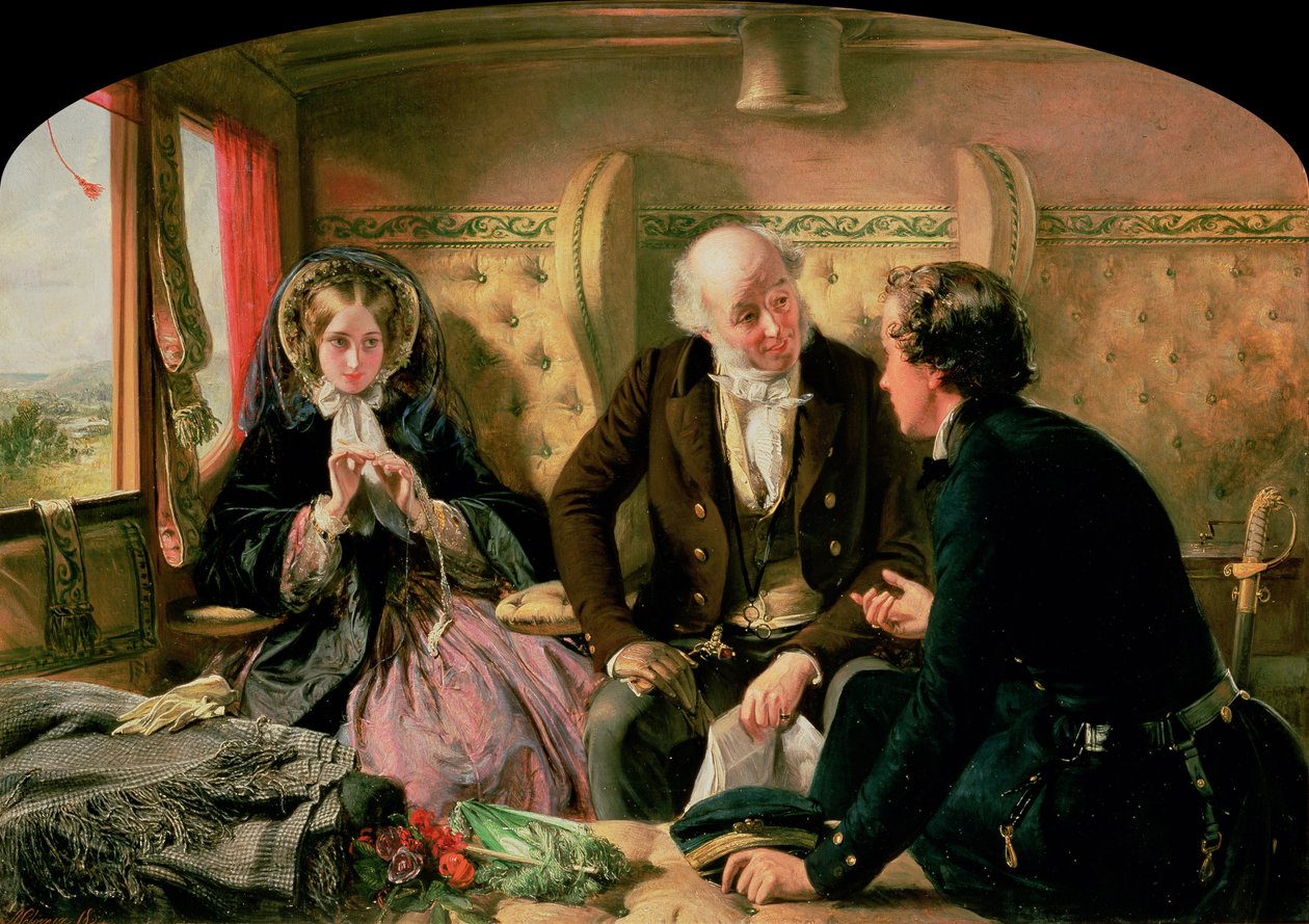 Første klasse - Møtet, ca. 1854 av Abraham Solomon
