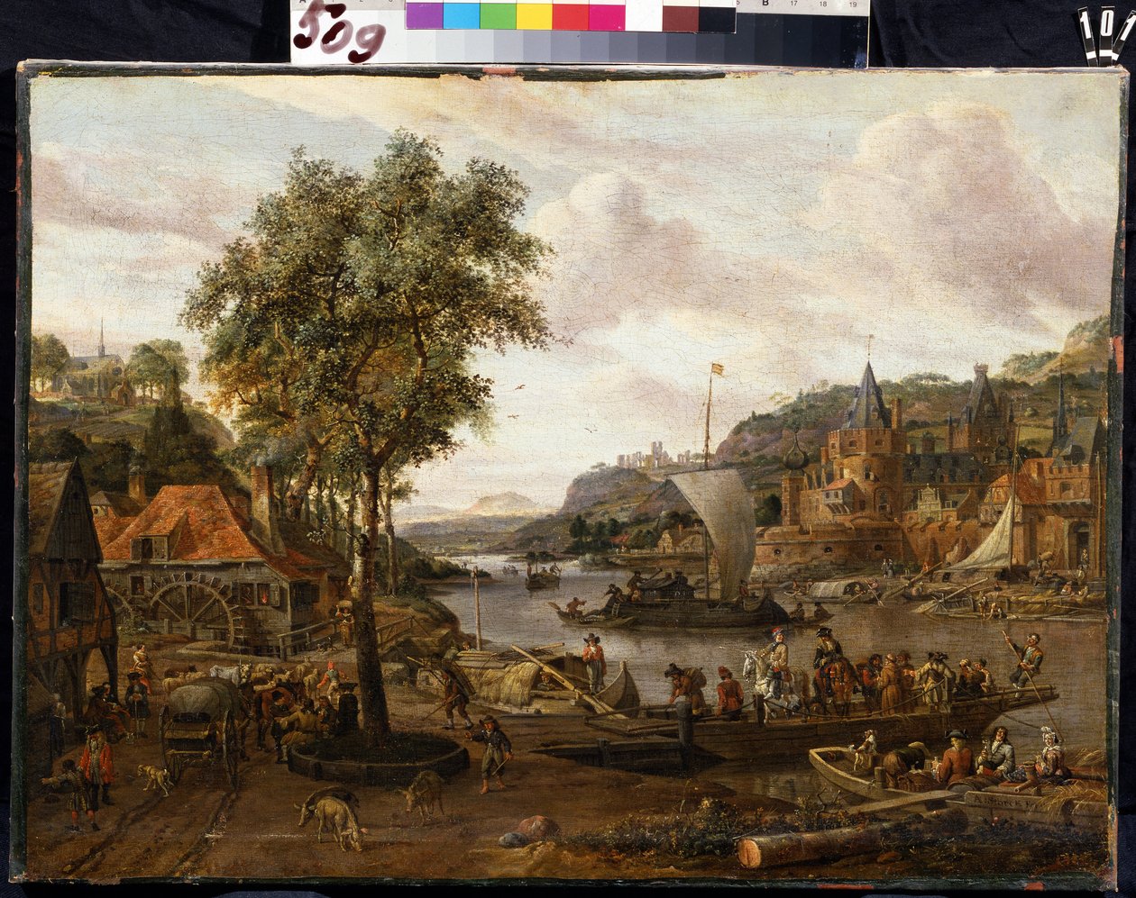 Seilbåter. Maleri av Abraham Storck (1635-1710). Olje på lerret, 48 x 69 cm, slutten av 1600-tallet – begynnelsen av 1700-tallet. Flamsk skole, barokkkunst. Eremitasjemuseet, St. Petersburg. av Abraham Storck