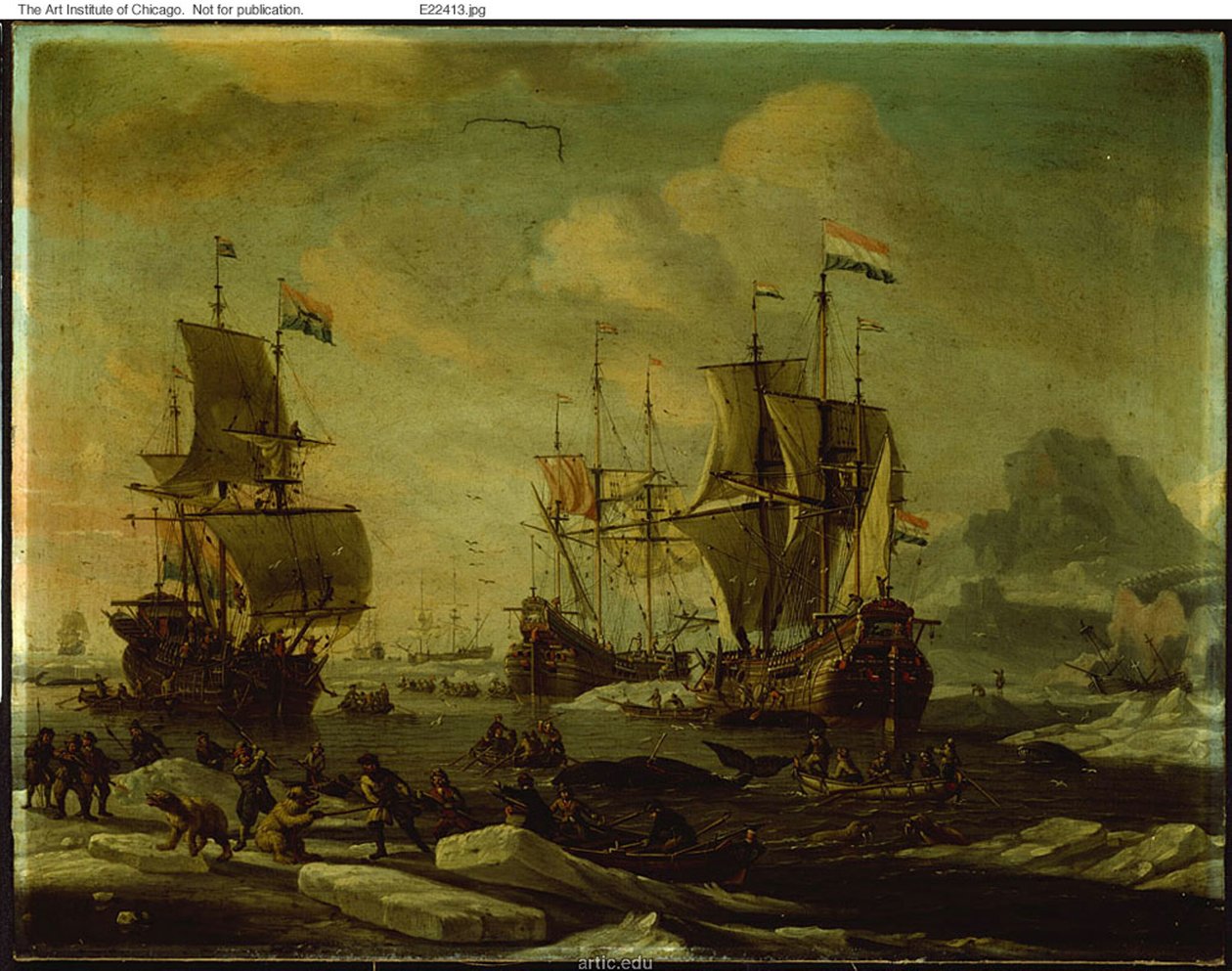 Den nederlandske hvalfangstflåten av Abraham Storck