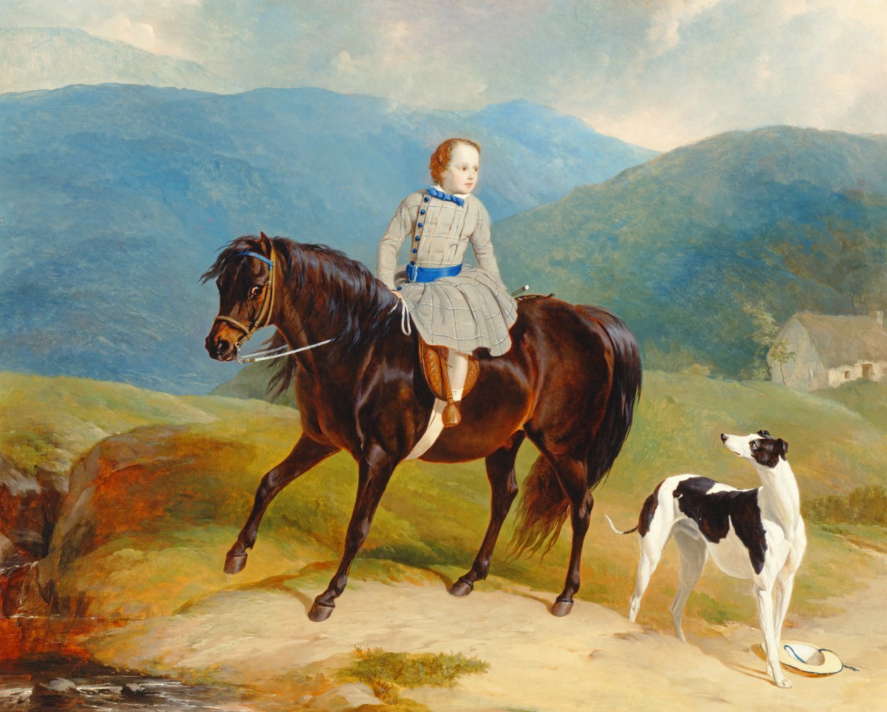 Mester Edward Coutts Marjoriebanks på sin ponni, ca. 1851 (olje på lerret) av Abraham and Webster Thomas Cooper