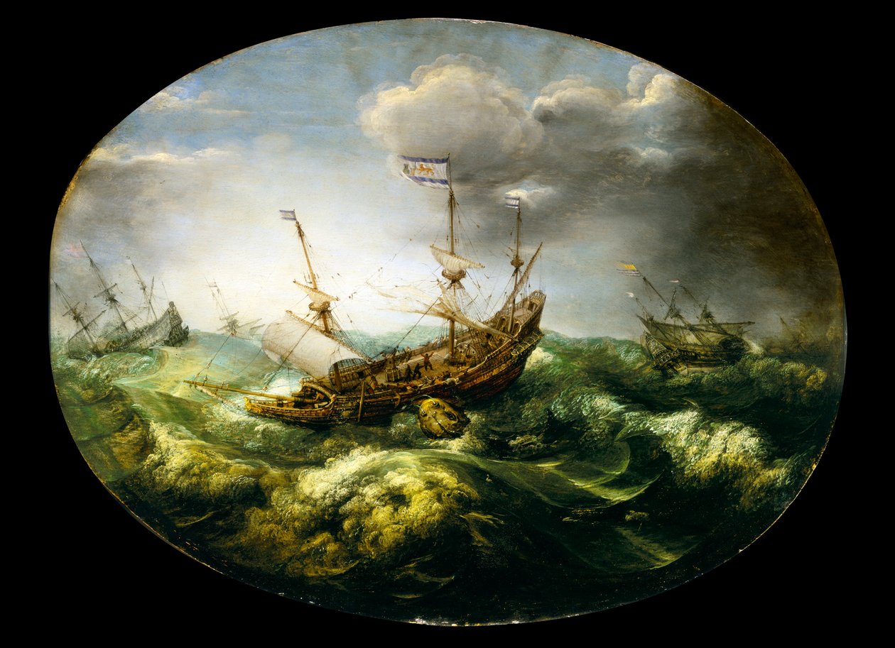 Jona og hvalen, tidlig til midten av 1600-tallet (olje på panel) av Abraham Willaerts