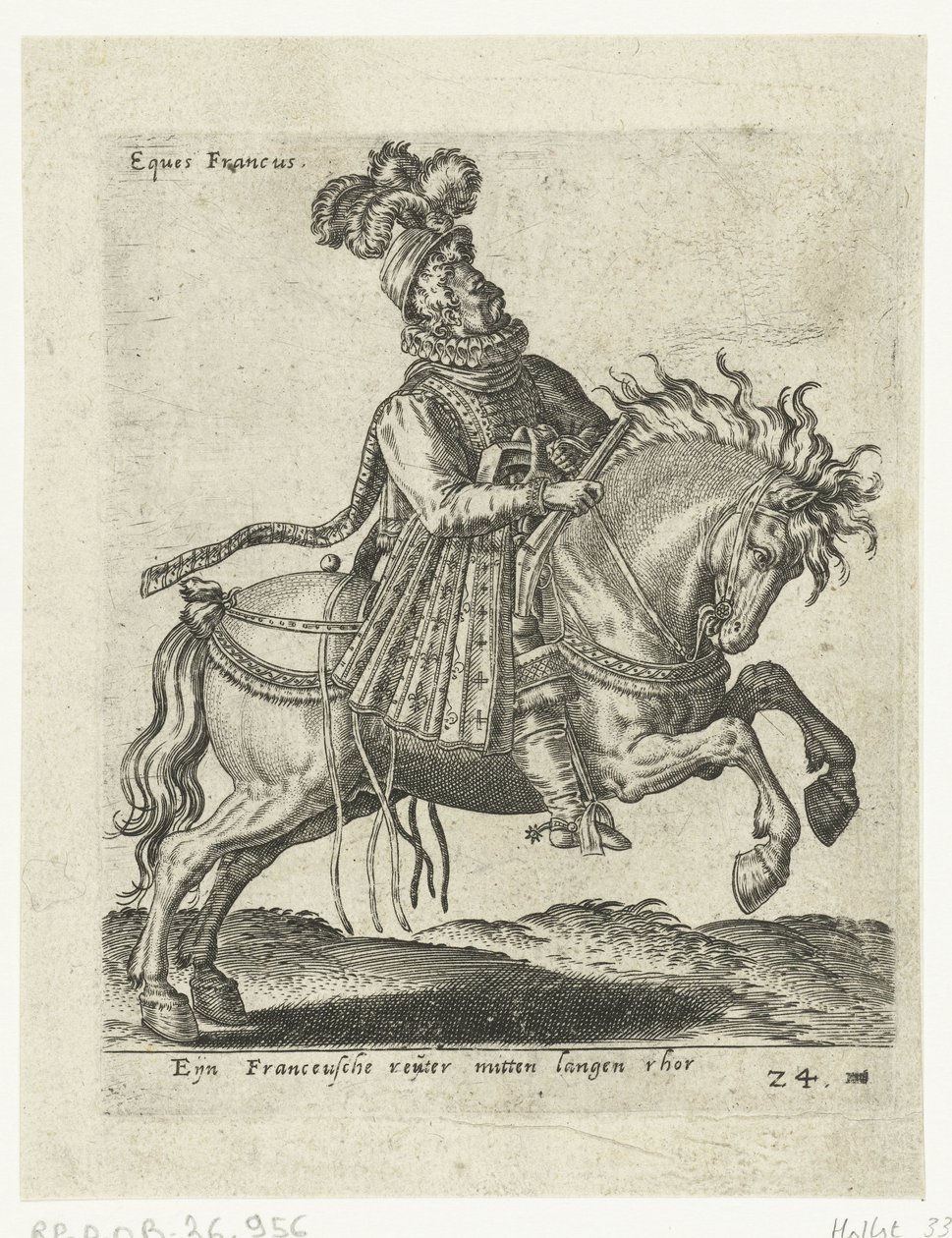 Fransk rytter med pistol av Abraham de Bruyn (attributed to)